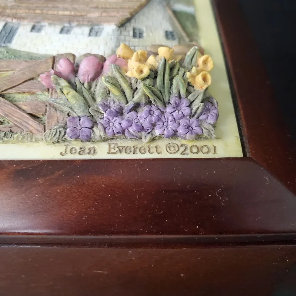 Gift Of Sound 3D Musical Jewelry Box Cottage Garden Jean Everett Minor Flaws